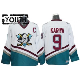 Anaheim Ducks Mighty Ducks Trikot Paul Kariya 9 CCM Throwback Weiß Authentic - Kinder